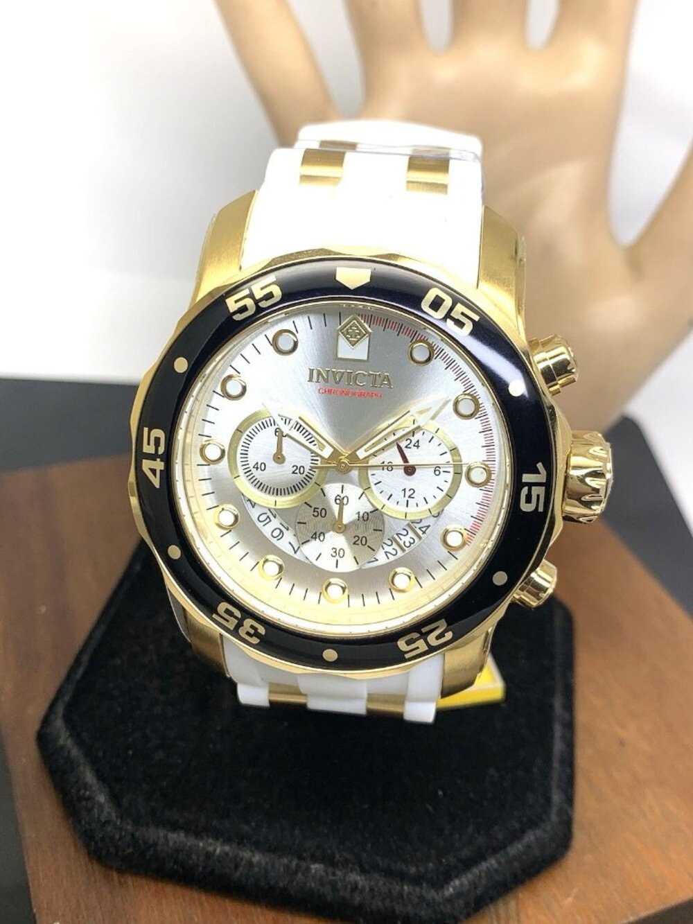 Invicta Men's Watch 20292 Pro Diver Quartz Chronograph White Rubber Strap 48mm
